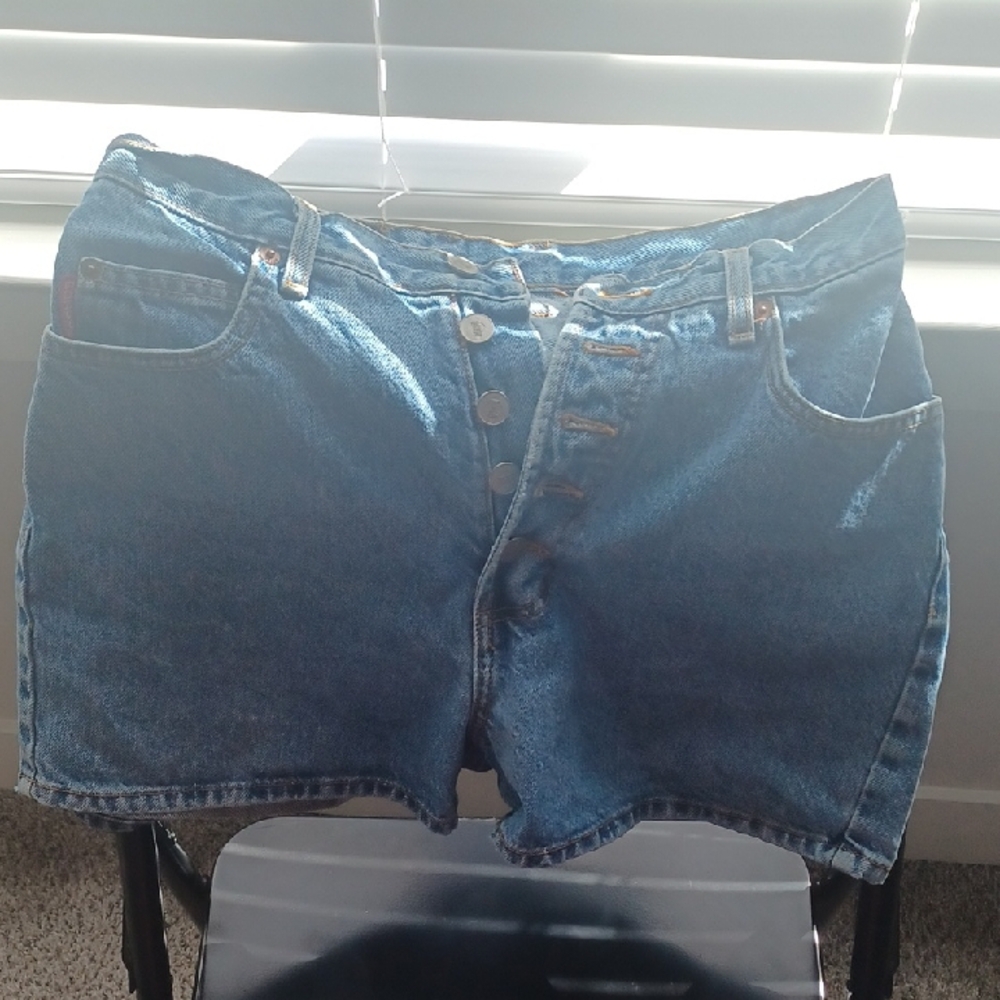 Blue Denim Button-Up Shorts BONGO